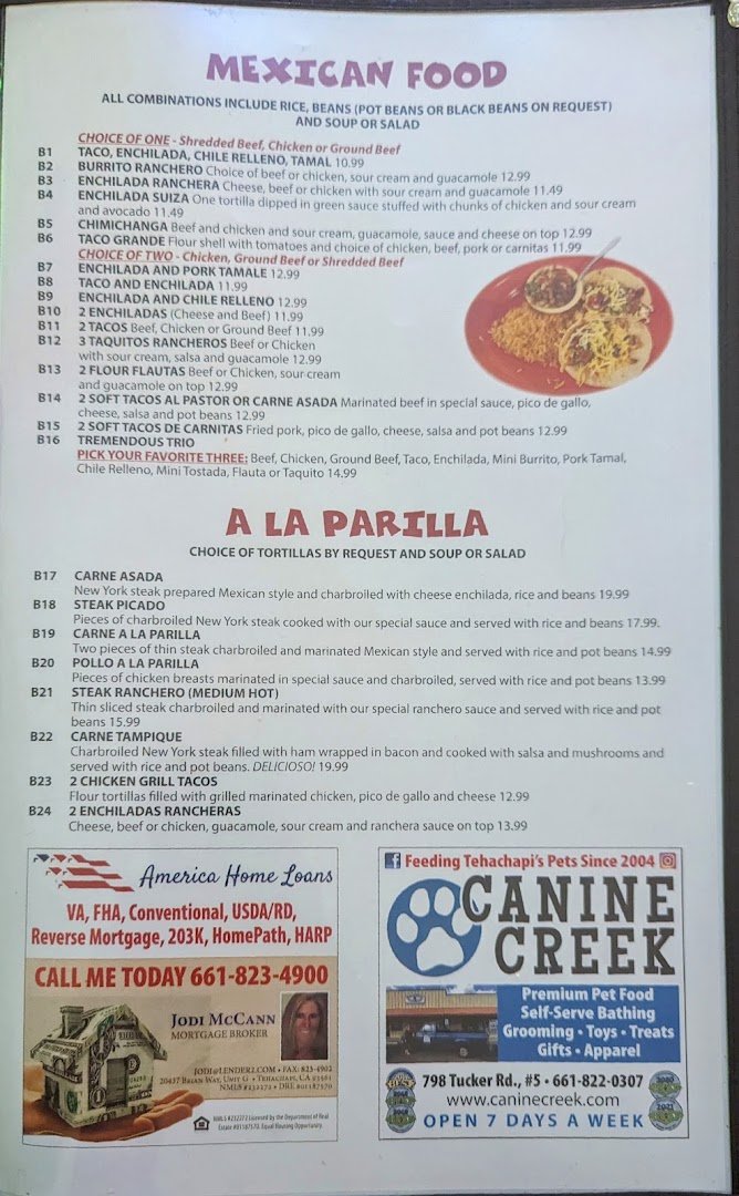 Margaritas and enchiladas served at a casual bar and grill.