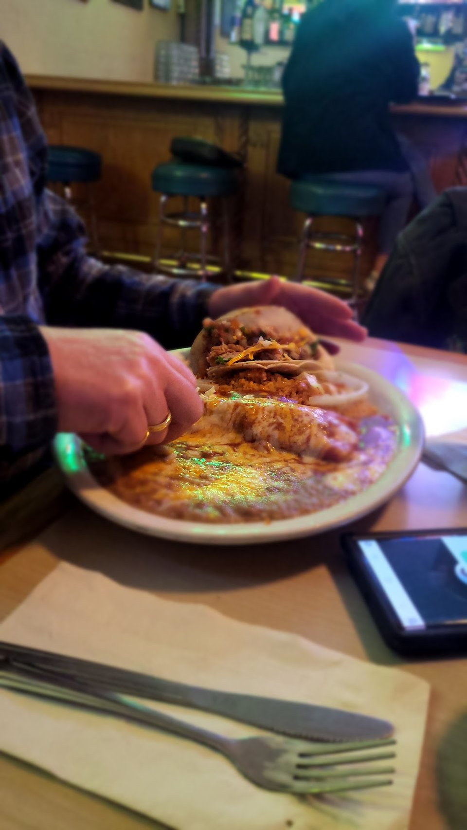 Taco and Enchilada Plate
