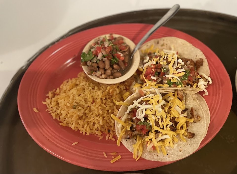 Hard Shell Taco with Rice and Beans
